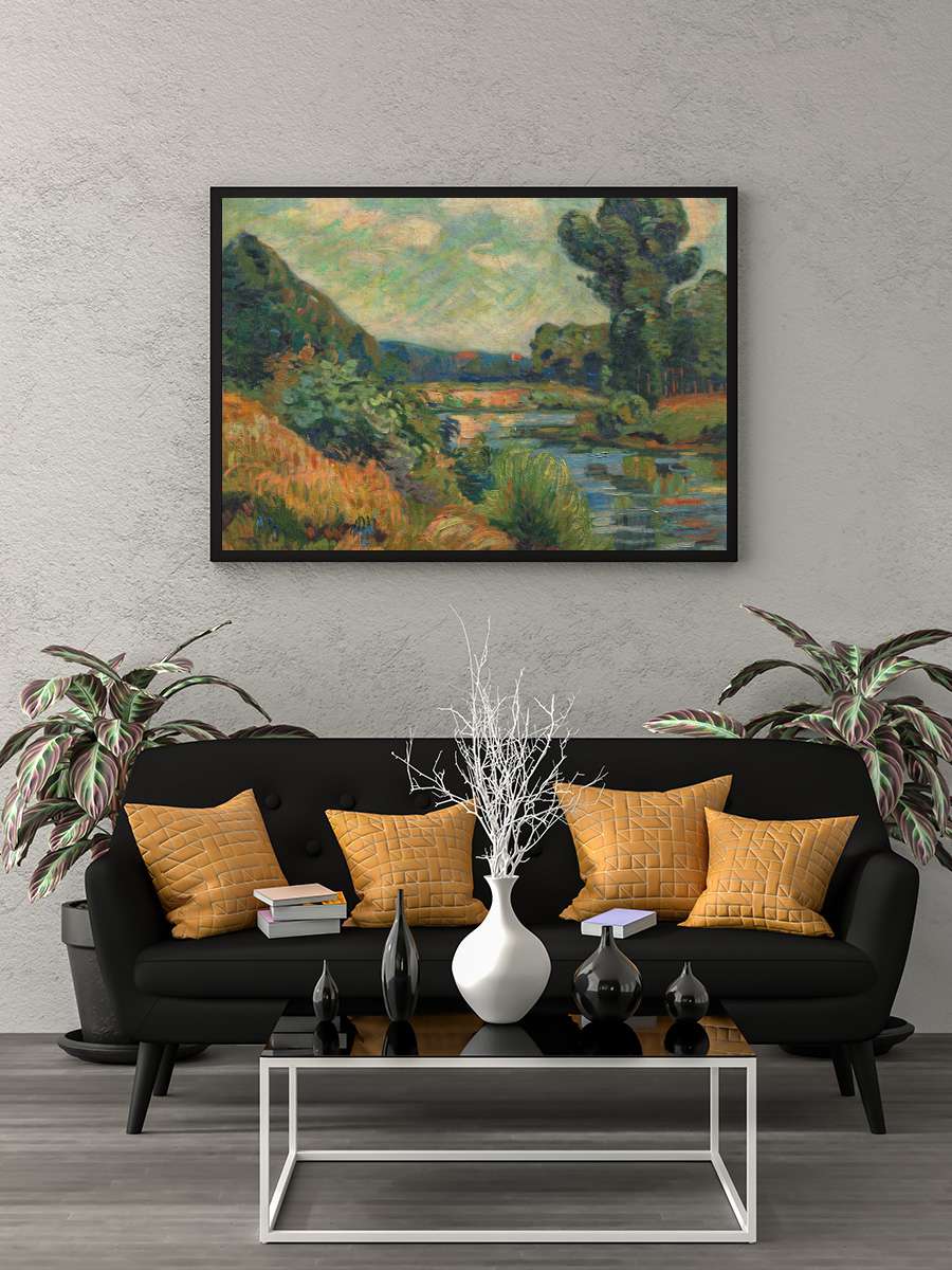 The Banks of the marne at… at Charenton (Lush Landscape) -… Sanatsal Modern Tablo Siyah Çerçeveli Poster Modern Duvar Tablo