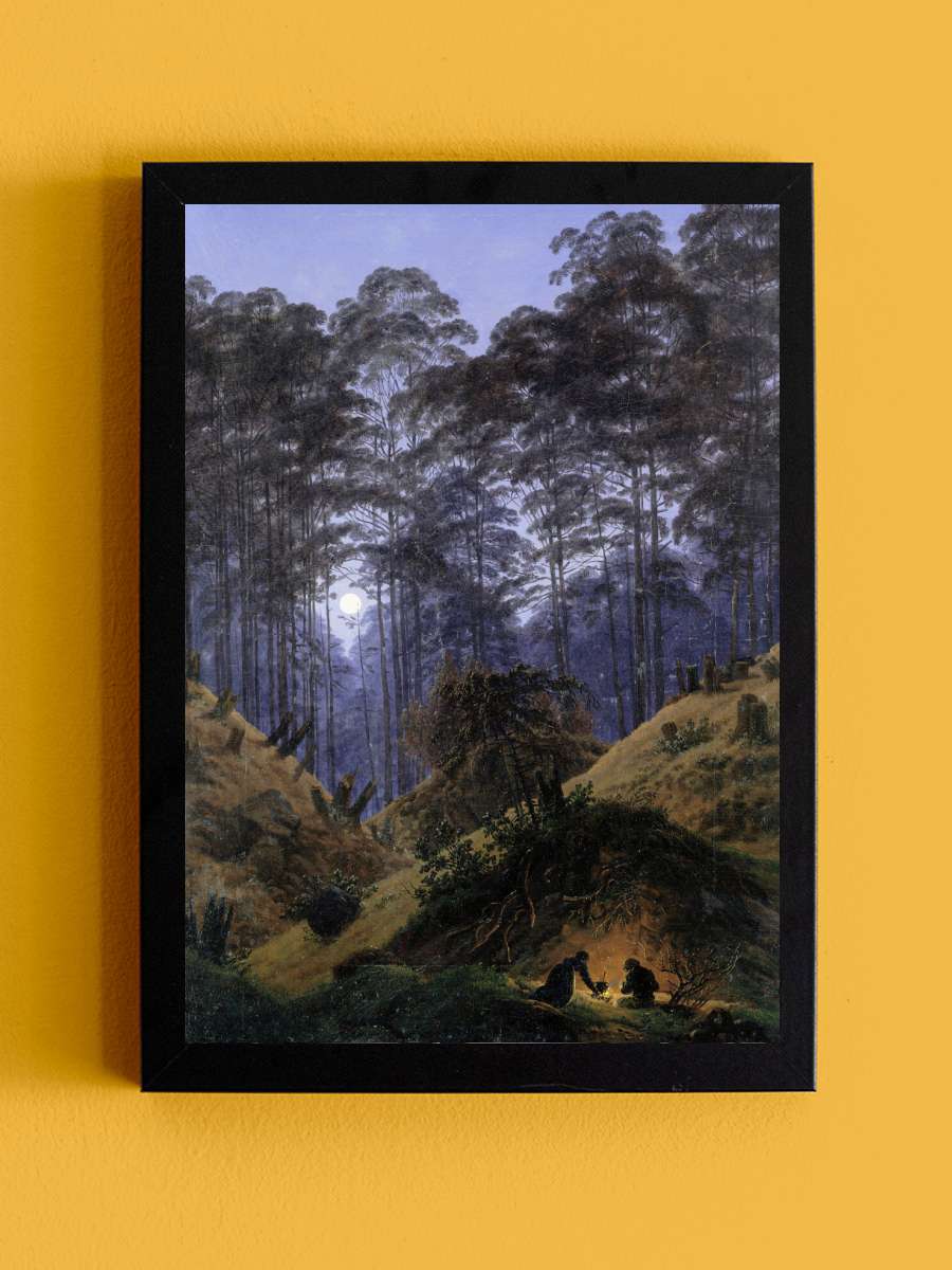 The Forest under Moonlight … (Vintage Fantasy Landscape)… Sanatsal Modern Tablo Siyah Çerçeveli Poster Modern Duvar Tablo