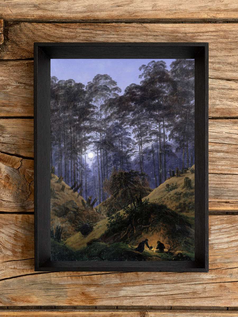 The Forest under Moonlight … (Vintage Fantasy Landscape)… Sanatsal Modern Tablo Siyah Çerçeveli Poster Modern Duvar Tablo