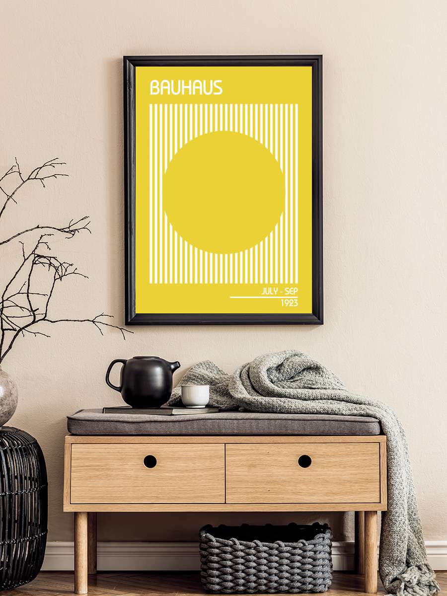 Bauhaus Yellow Sanatsal Modern Tablo Siyah Çerçeveli Poster Modern Duvar Tablo