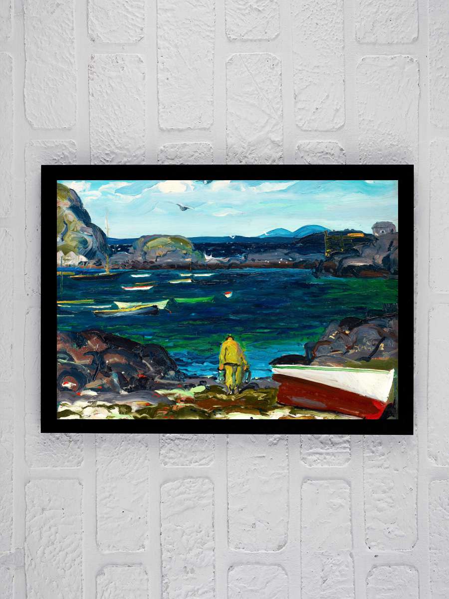 The Harbour (The Coast of… of Monhegan Island) - George… Sanatsal Modern Tablo Siyah Çerçeveli Poster Modern Duvar Tablo