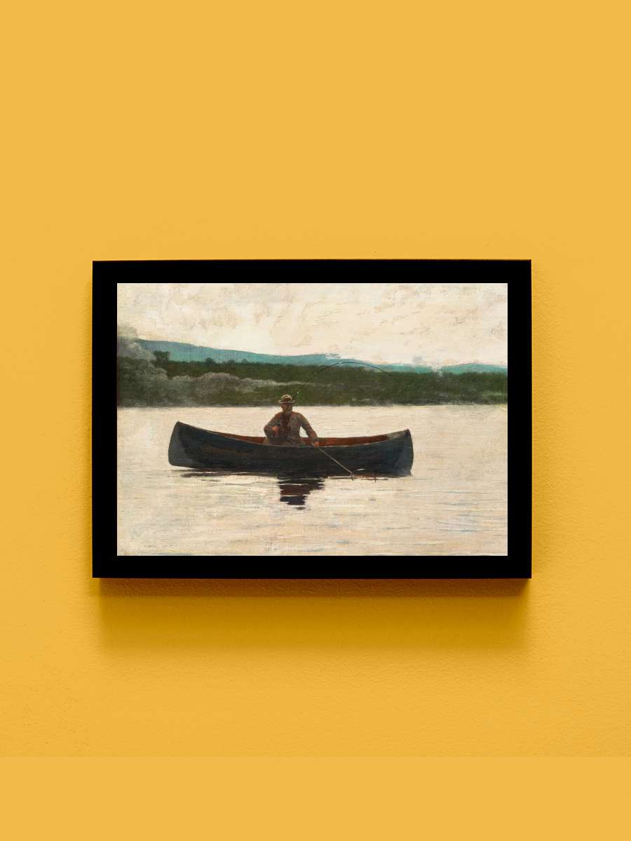 Playing a Fish (Old Fisherman… Fisherman on the Lake) - Winslow… Sanatsal Modern Tablo Siyah Çerçeveli Poster Modern Duvar Tablo