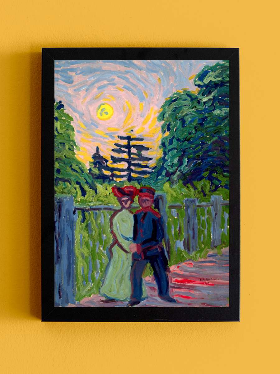 Coupe in the Moonlight (Rising… (Rising Moon Above The Forest) … Sanatsal Modern Tablo Siyah Çerçeveli Poster Modern Duvar Tablo