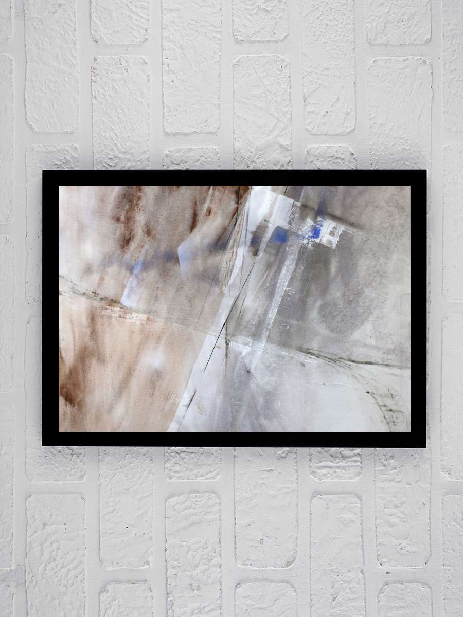 white composition with a little… little bit blue Sanatsal Modern Tablo Siyah Çerçeveli Poster Modern Duvar Tablo