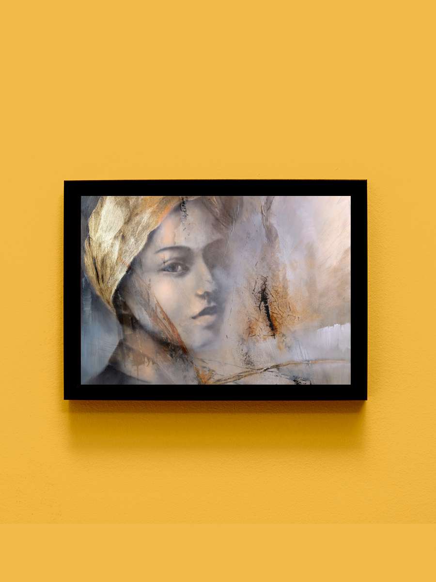 The girl with the golden… golden hairscarf Sanatsal Modern Tablo Siyah Çerçeveli Poster Modern Duvar Tablo