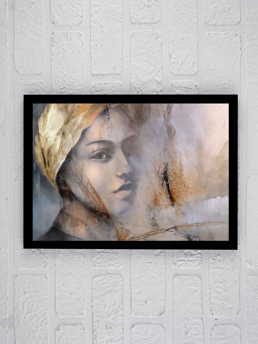 The girl with the golden… golden hairscarf Sanatsal Modern Tablo Siyah Çerçeveli Poster Modern Duvar Tablo