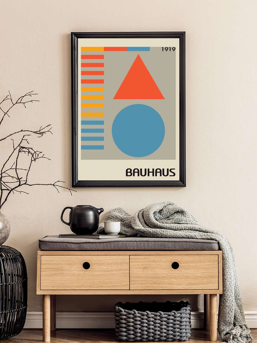 Bauhaus 1919 Poster Sanatsal Modern Tablo Siyah Çerçeveli Poster Modern Duvar Tablo