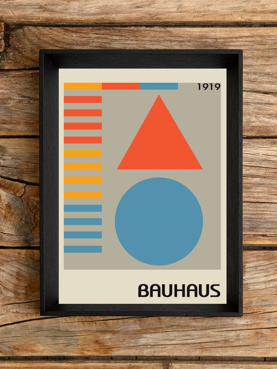 Bauhaus 1919 Poster Sanatsal Modern Tablo Siyah Çerçeveli Poster Modern Duvar Tablo