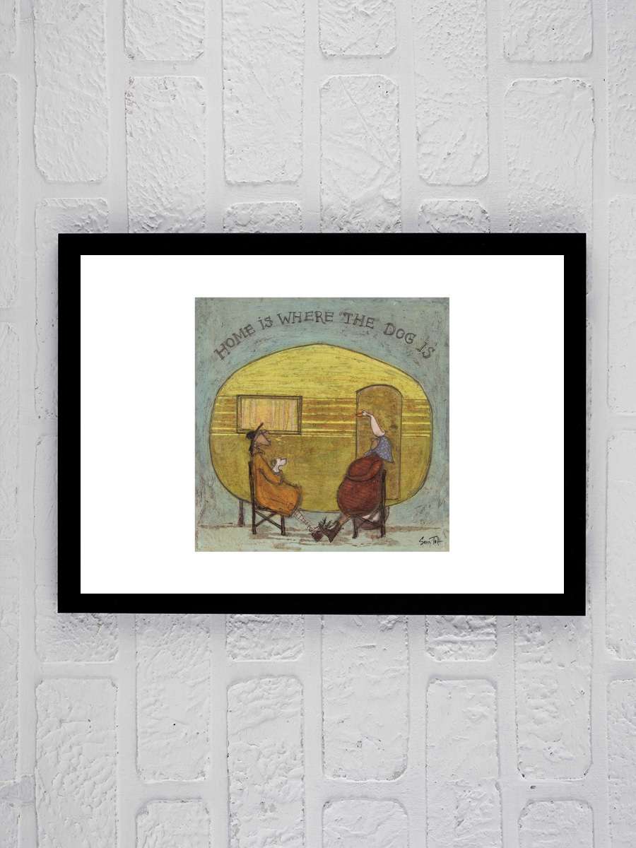 Sam Toft - Home is Where The Dog Is Sanatsal Modern Tablo Siyah Çerçeveli Poster Modern Duvar Tablo