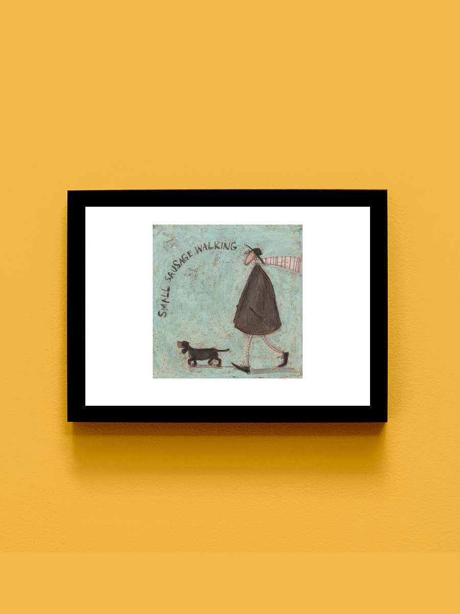 Sam Toft - Small Sausage Walking Sanatsal Modern Tablo Siyah Çerçeveli Poster Modern Duvar Tablo