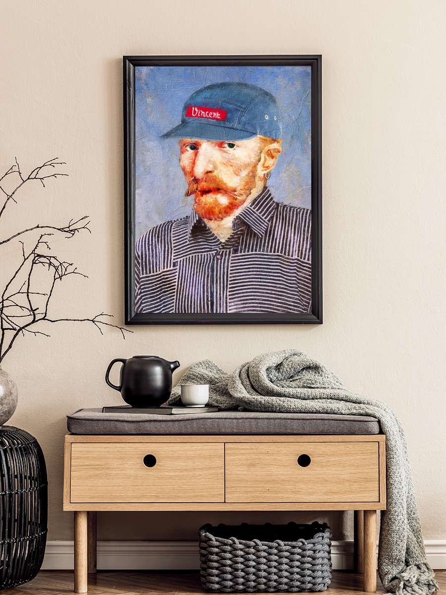 Hipster Vincent Sanatsal Modern Tablo Siyah Çerçeveli Poster Modern Duvar Tablo