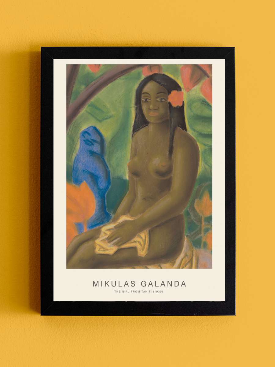 The Girl from Tahiti (Nude… (Nude Portrait) - Mikulas Galanda Sanatsal Modern Tablo Siyah Çerçeveli Poster Modern Duvar Tablo