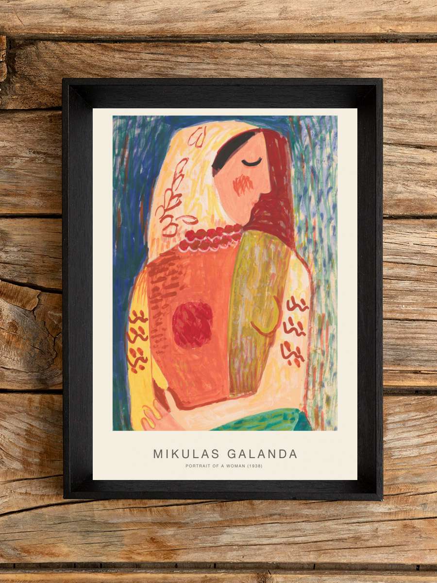 Portrait of a Woman (Female… (Female Portrait) - Mikulas Galanda Sanatsal Modern Tablo Siyah Çerçeveli Poster Modern Duvar Tablo