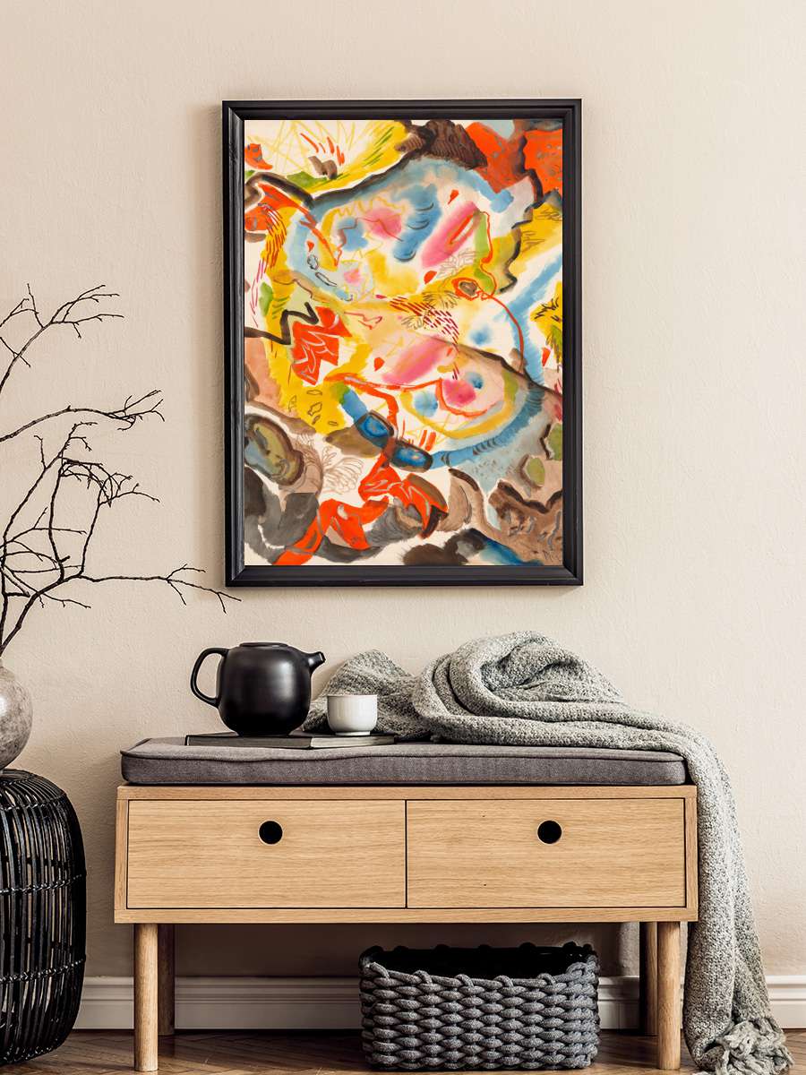 Abstract Composition (I) -… - Fritz Stuckenberg Sanatsal Modern Tablo Siyah Çerçeveli Poster Modern Duvar Tablo