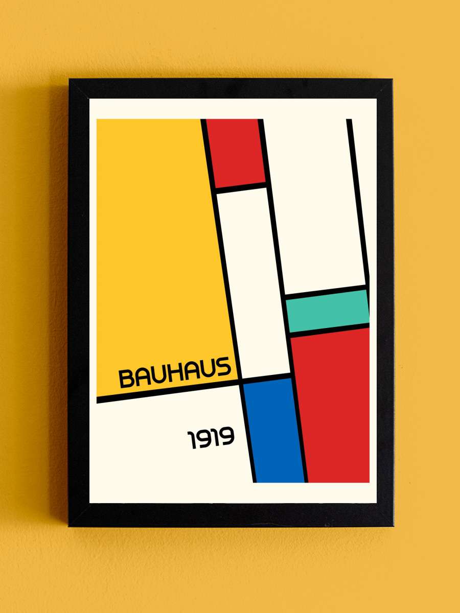 Bauhaus Geometric Design Retro Sanatsal Modern Tablo Siyah Çerçeveli Poster Modern Duvar Tablo