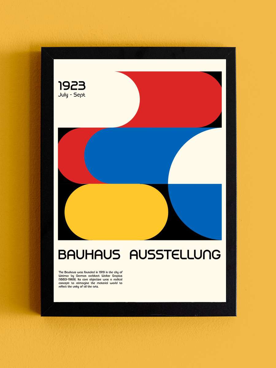 Bauhaus Ausstellung 1923 Sanatsal Modern Tablo Siyah Çerçeveli Poster Modern Duvar Tablo