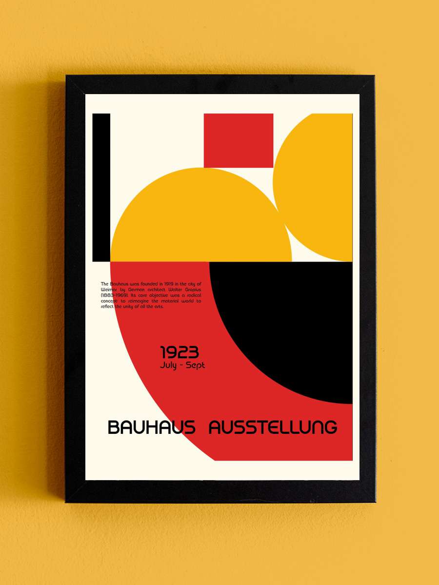 Bauhaus Ausstellung Sanatsal Modern Tablo Siyah Çerçeveli Poster Modern Duvar Tablo