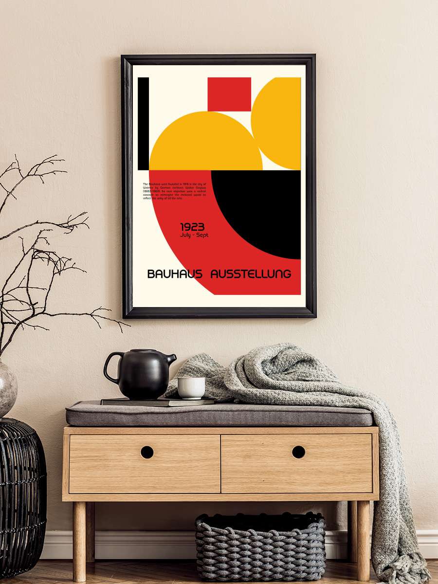 Bauhaus Ausstellung Sanatsal Modern Tablo Siyah Çerçeveli Poster Modern Duvar Tablo