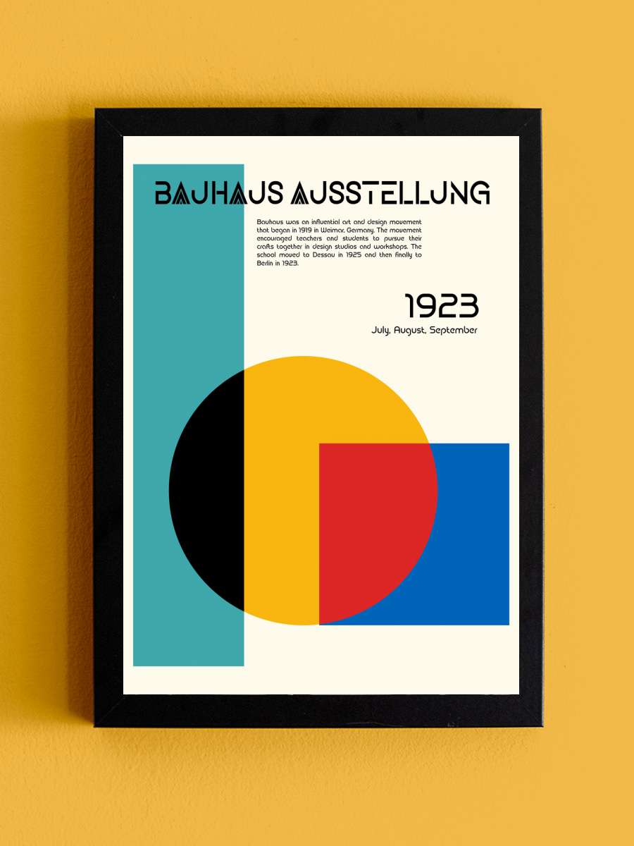 Bauhaus Ausstellung Sanatsal Modern Tablo Siyah Çerçeveli Poster Modern Duvar Tablo