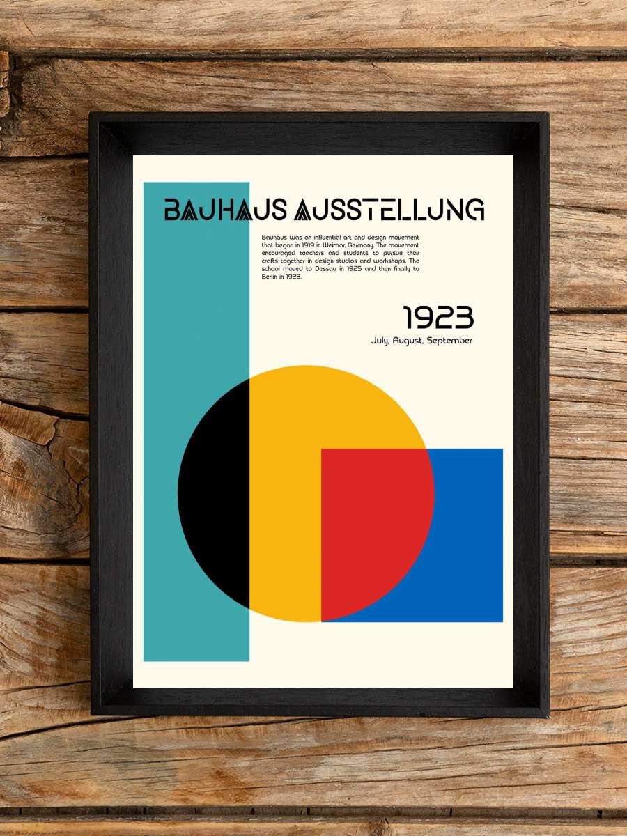 Bauhaus Ausstellung Sanatsal Modern Tablo Siyah Çerçeveli Poster Modern Duvar Tablo