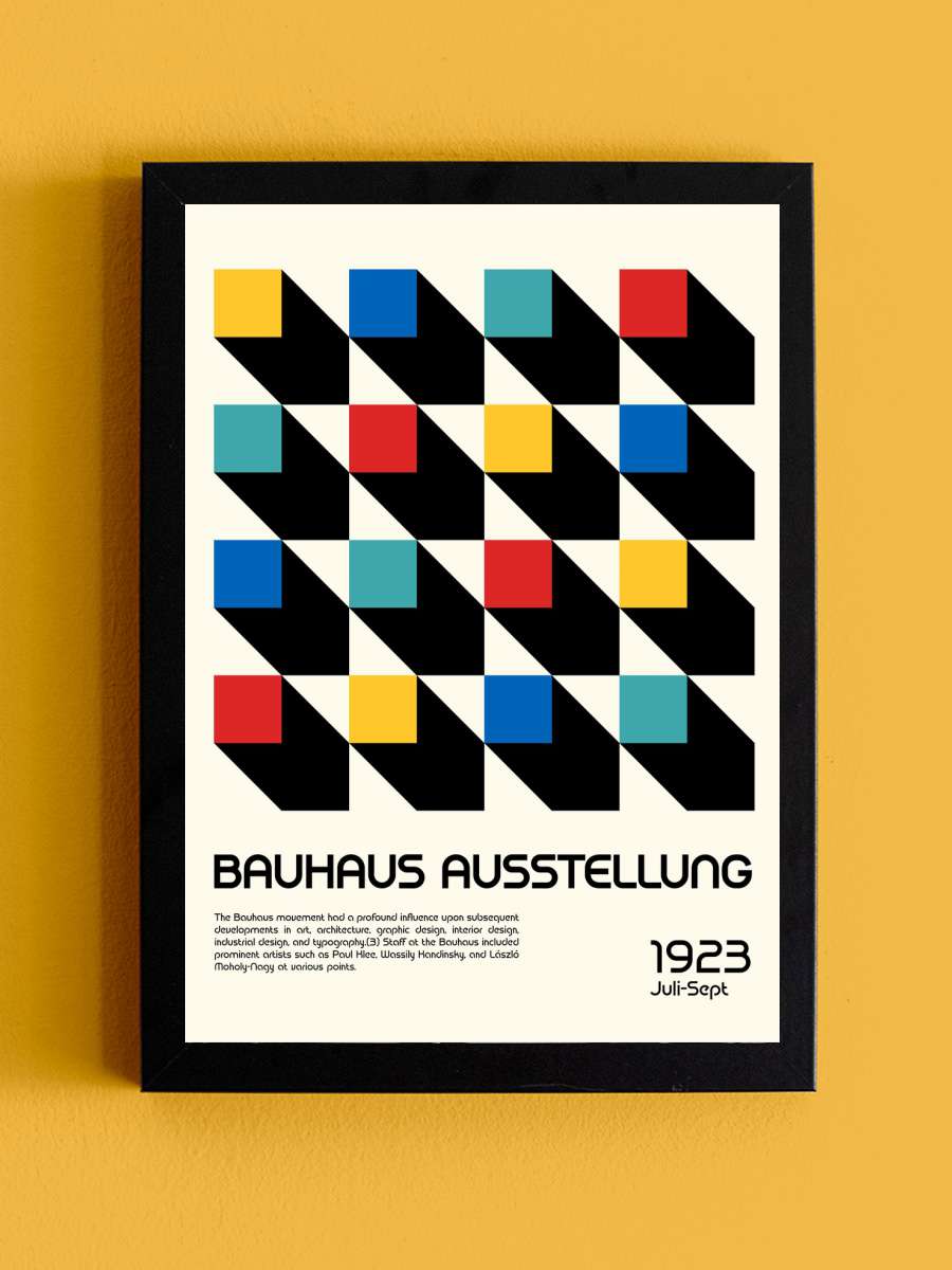 Bauhaus Ausstellung Sanatsal Modern Tablo Siyah Çerçeveli Poster Modern Duvar Tablo