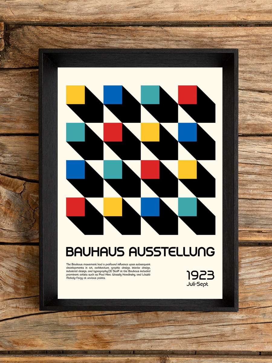 Bauhaus Ausstellung Sanatsal Modern Tablo Siyah Çerçeveli Poster Modern Duvar Tablo