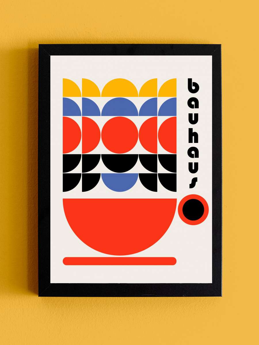 Bauhaus Coffee 70s Decor Sanatsal Modern Tablo Siyah Çerçeveli Poster Modern Duvar Tablo