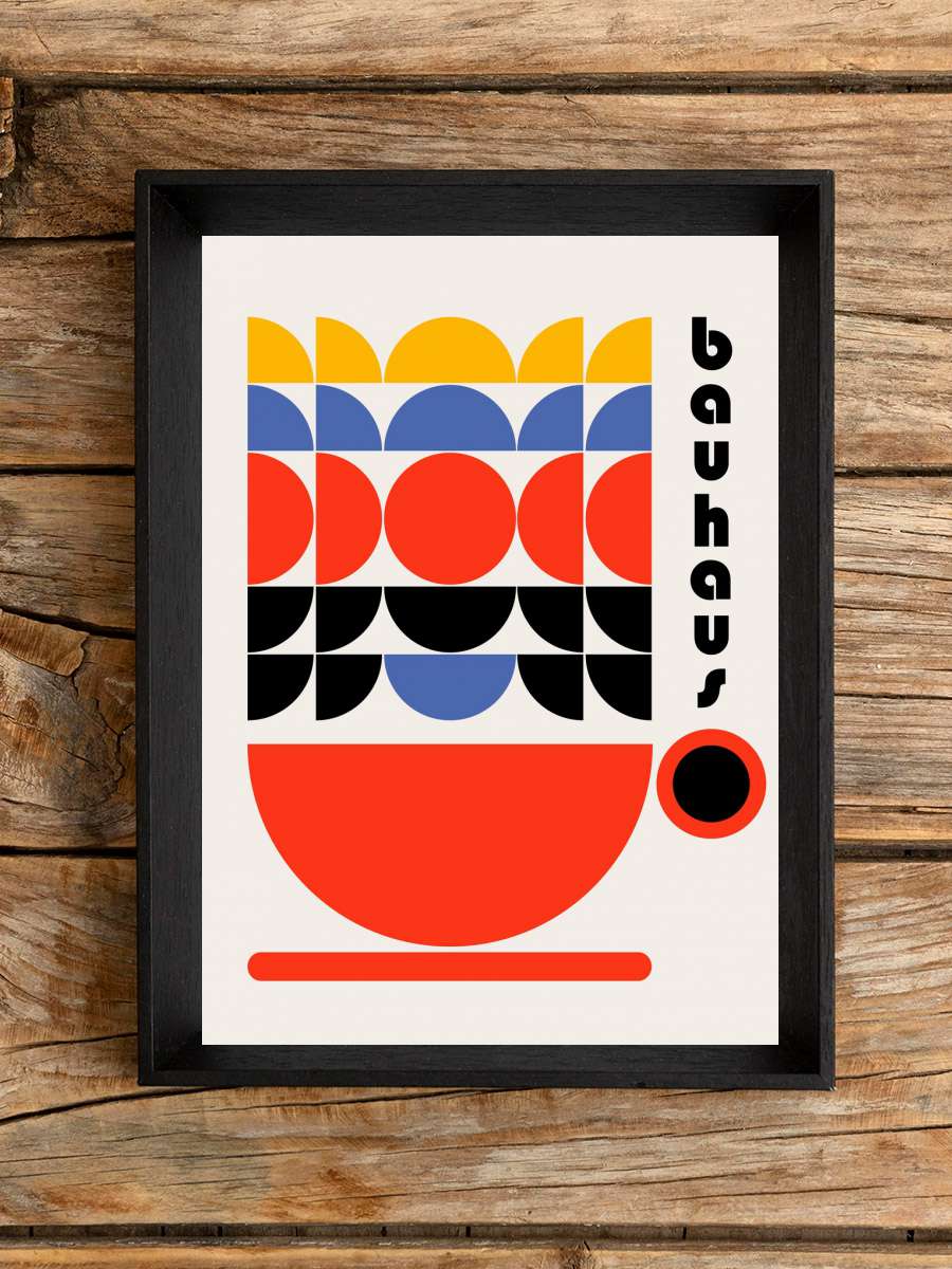 Bauhaus Coffee 70s Decor Sanatsal Modern Tablo Siyah Çerçeveli Poster Modern Duvar Tablo