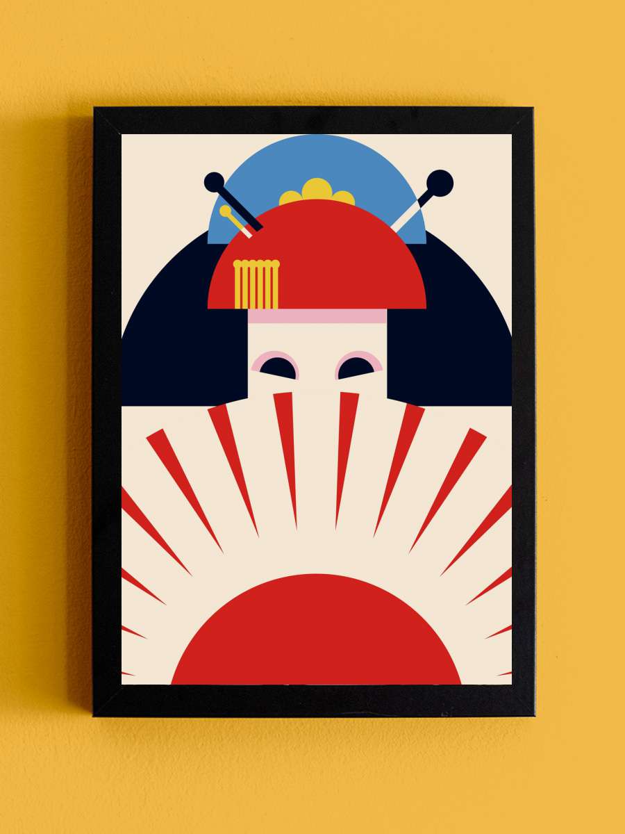 Geisha Girl Retro Minimalist… Minimalist Design Sanatsal Modern Tablo Siyah Çerçeveli Poster Modern Duvar Tablo