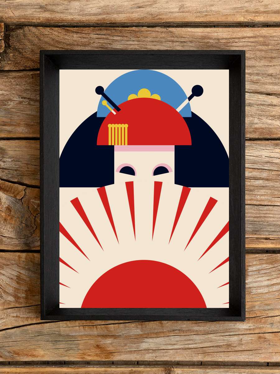 Geisha Girl Retro Minimalist… Minimalist Design Sanatsal Modern Tablo Siyah Çerçeveli Poster Modern Duvar Tablo