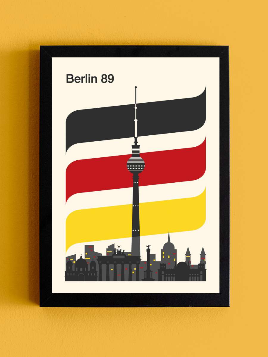 Berlin Retro Travel Print Sanatsal Modern Tablo Siyah Çerçeveli Poster Modern Duvar Tablo