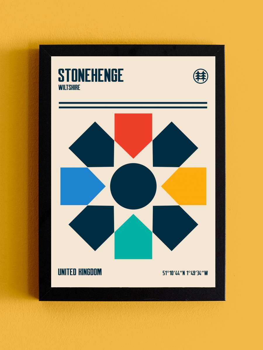 Stonehenge Travel Poster Sanatsal Modern Tablo Siyah Çerçeveli Poster Modern Duvar Tablo