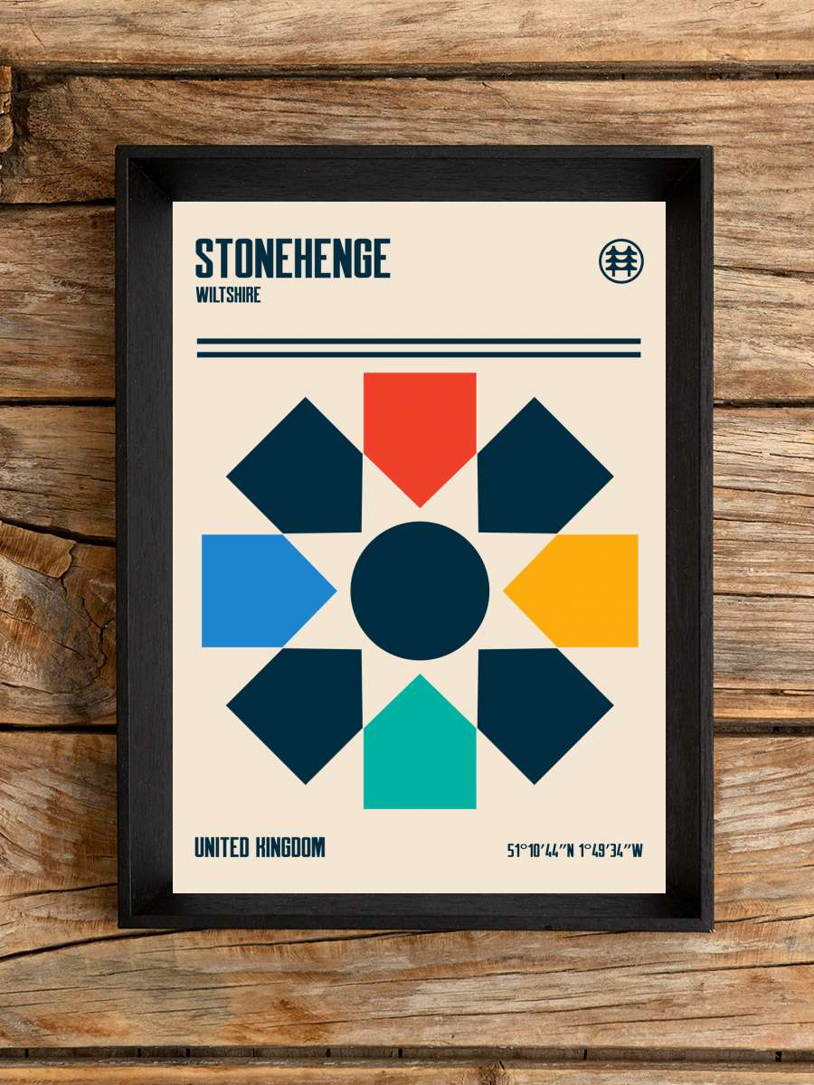 Stonehenge Travel Poster Sanatsal Modern Tablo Siyah Çerçeveli Poster Modern Duvar Tablo