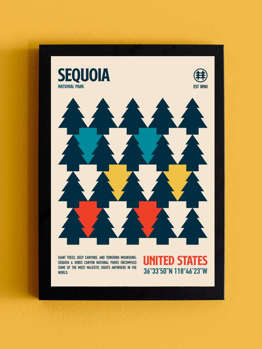 Sequoia National Park Travel… Travel Poster Sanatsal Modern Tablo Siyah Çerçeveli Poster Modern Duvar Tablo