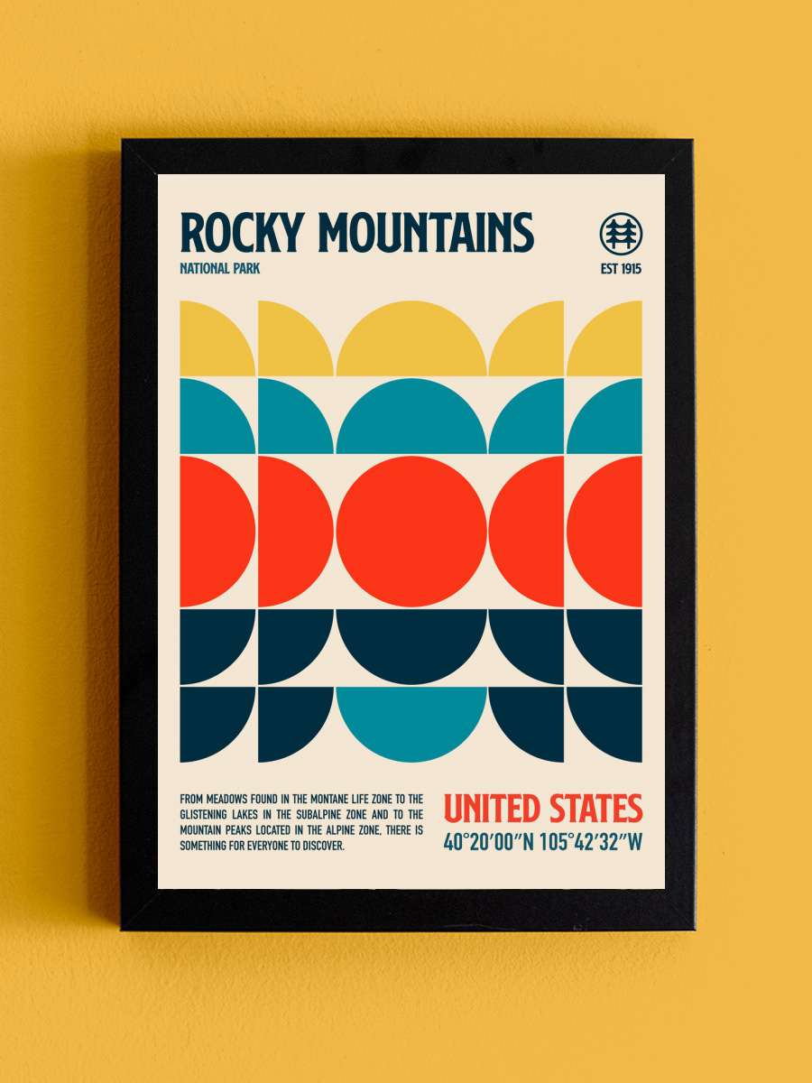 Rocky Mountains National Park… Park Travel Poster Sanatsal Modern Tablo Siyah Çerçeveli Poster Modern Duvar Tablo