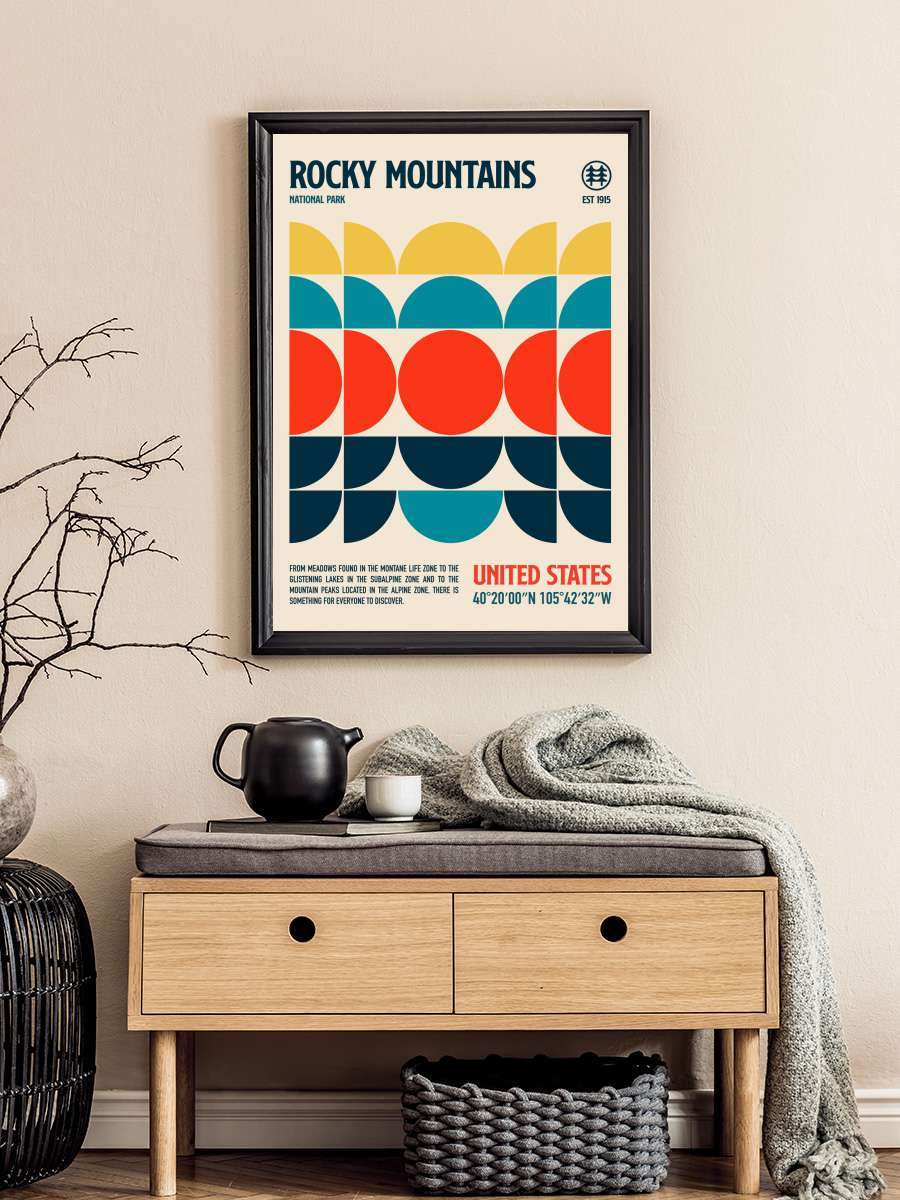 Rocky Mountains National Park… Park Travel Poster Sanatsal Modern Tablo Siyah Çerçeveli Poster Modern Duvar Tablo