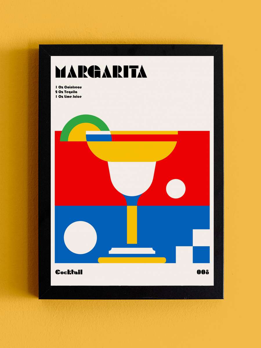 Margarita Bauhaus Cocktail Sanatsal Modern Tablo Siyah Çerçeveli Poster Modern Duvar Tablo