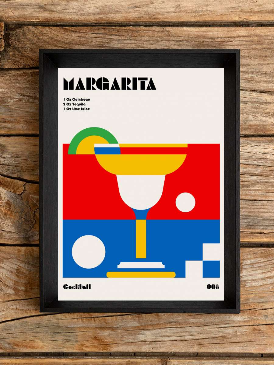 Margarita Bauhaus Cocktail Sanatsal Modern Tablo Siyah Çerçeveli Poster Modern Duvar Tablo