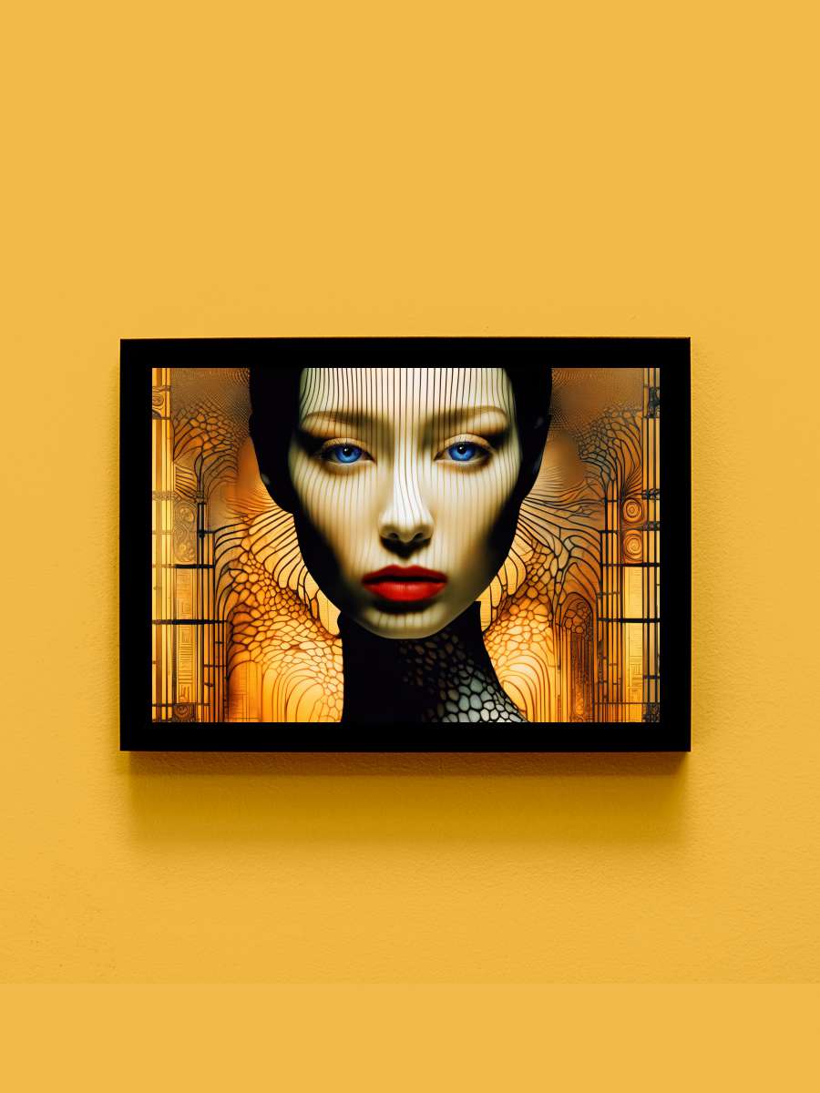 Phantasmagoric fashion portrait Sanatsal Modern Tablo Siyah Çerçeveli Poster Modern Duvar Tablo