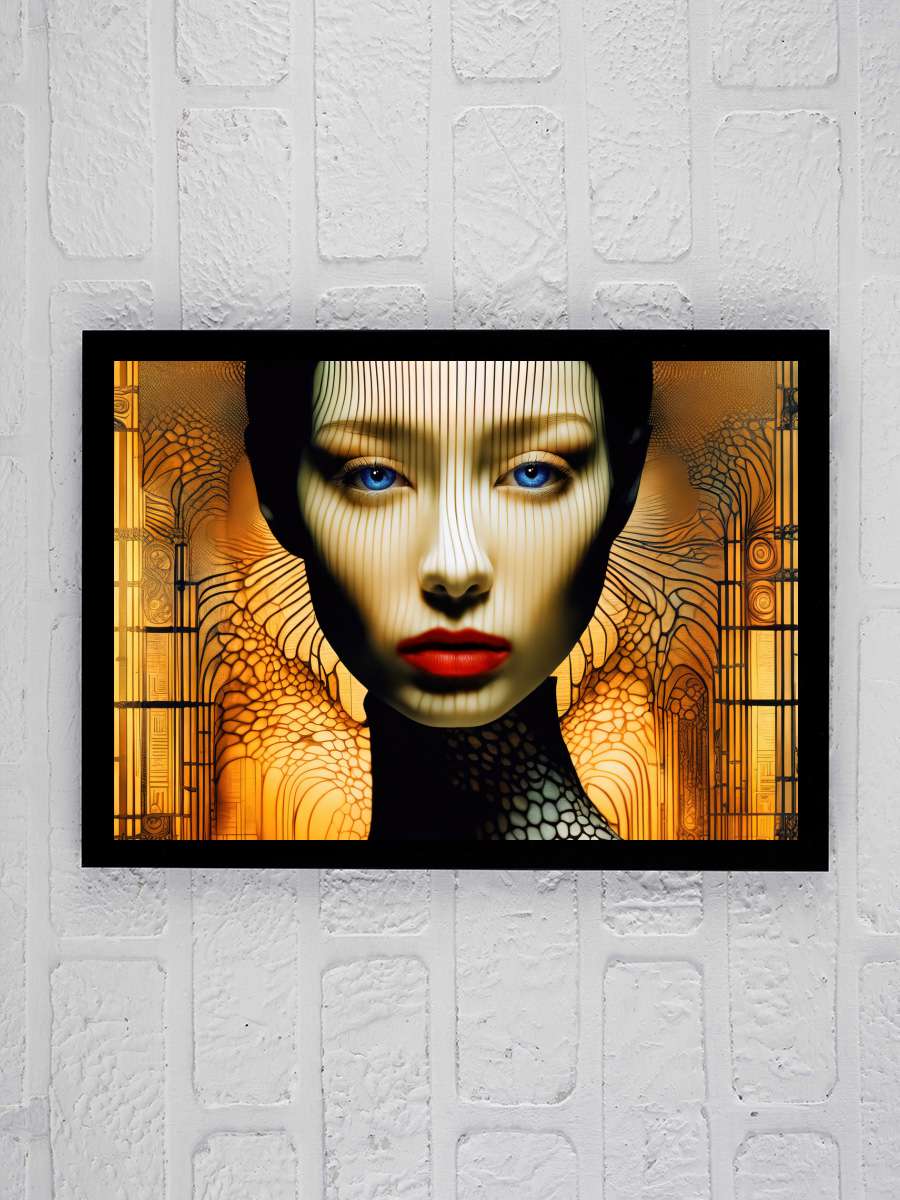 Phantasmagoric fashion portrait Sanatsal Modern Tablo Siyah Çerçeveli Poster Modern Duvar Tablo