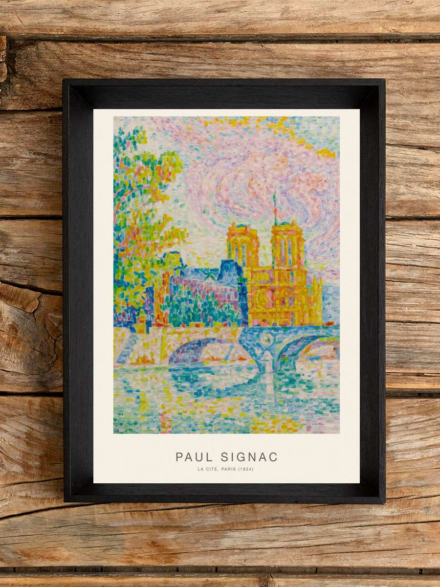 La Cité, Paris (1934) - Paul… Paul Signac Sanatsal Modern Tablo Siyah Çerçeveli Poster Modern Duvar Tablo