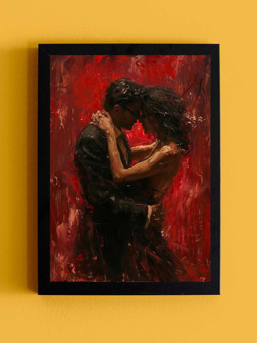 Valentine Sanatsal Modern Tablo Siyah Çerçeveli Poster Modern Duvar Tablo