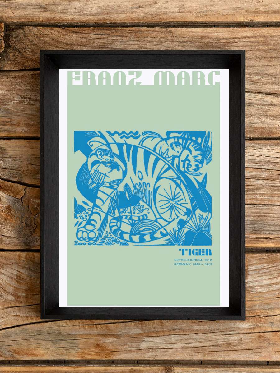 Malou Studio - Marc Tiger -… Green Sanatsal Modern Tablo Siyah Çerçeveli Poster Modern Duvar Tablo