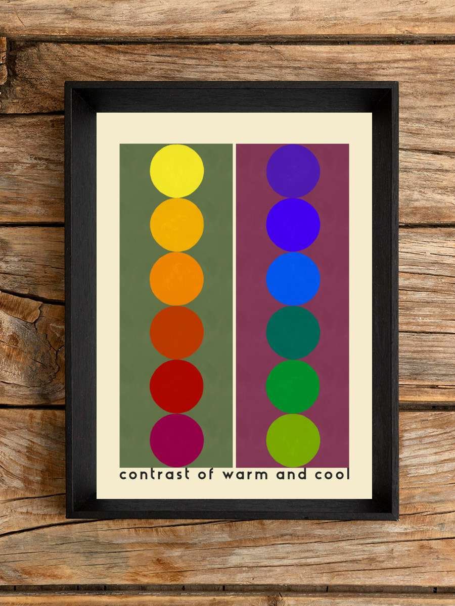 Color contrast: warm and cool Sanatsal Modern Tablo Siyah Çerçeveli Poster Modern Duvar Tablo