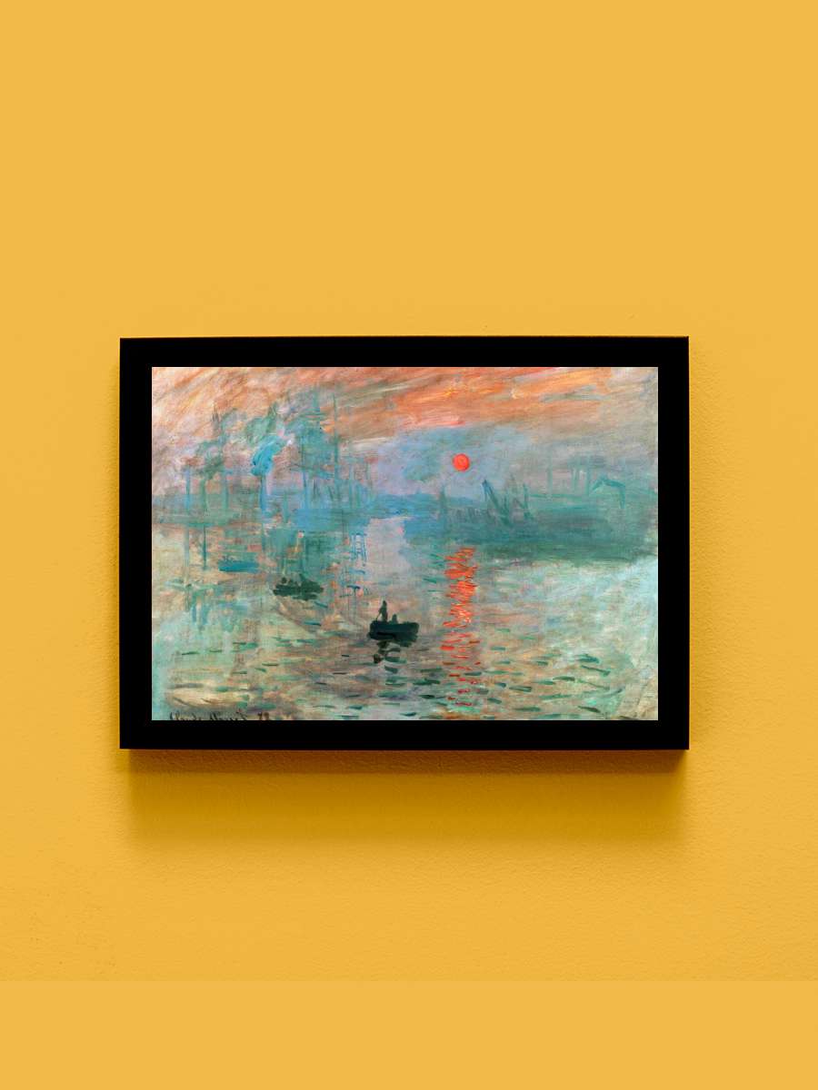 Impression, Sunrise Sanatsal Modern Tablo Siyah Çerçeveli Poster Modern Duvar Tablo