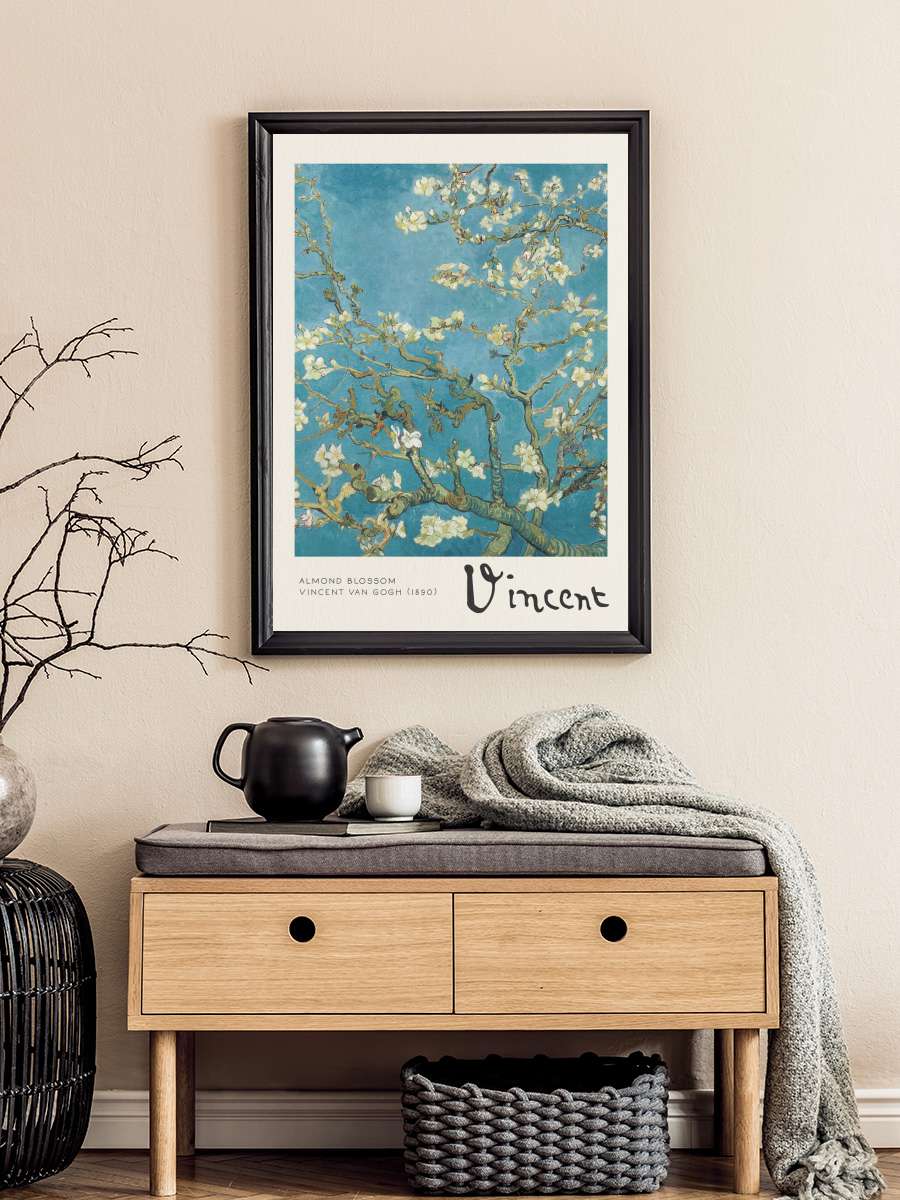 Almond Blossoms Sanatsal Modern Tablo Siyah Çerçeveli Poster Modern Duvar Tablo