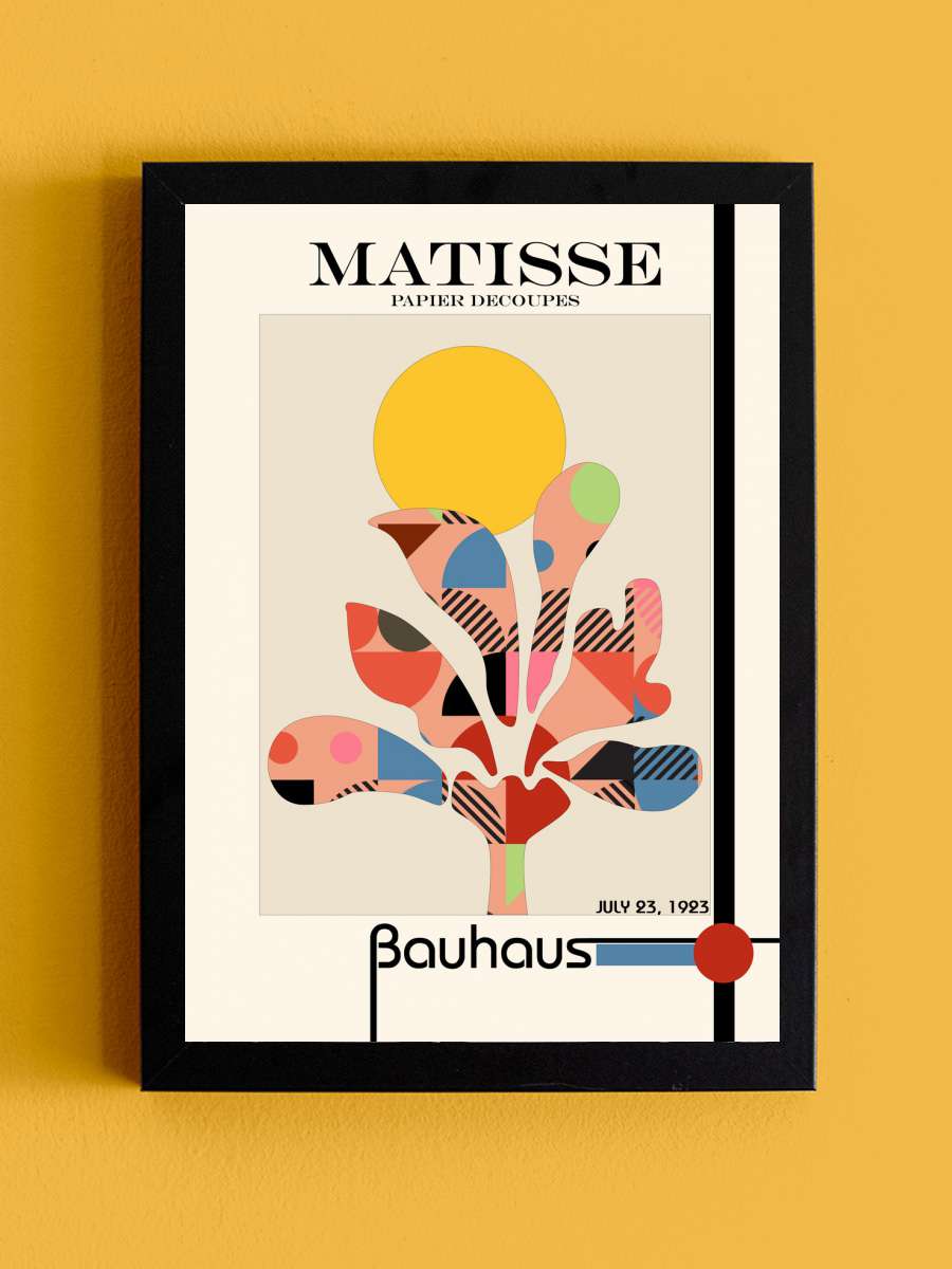 Matisse papier decoupes with… with abstract colorful Bauhaus… Sanatsal Modern Tablo Siyah Çerçeveli Poster Modern Duvar Tablo