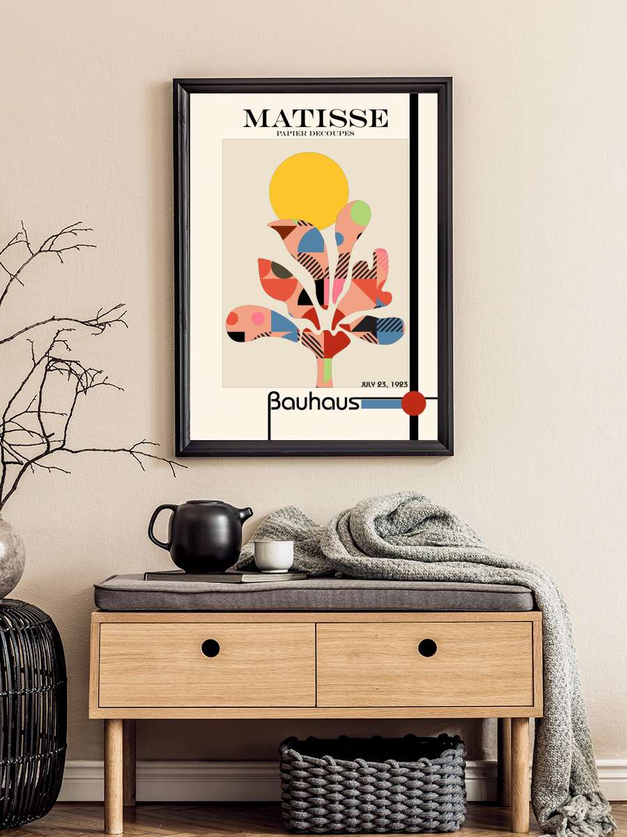 Matisse papier decoupes with… with abstract colorful Bauhaus… Sanatsal Modern Tablo Siyah Çerçeveli Poster Modern Duvar Tablo