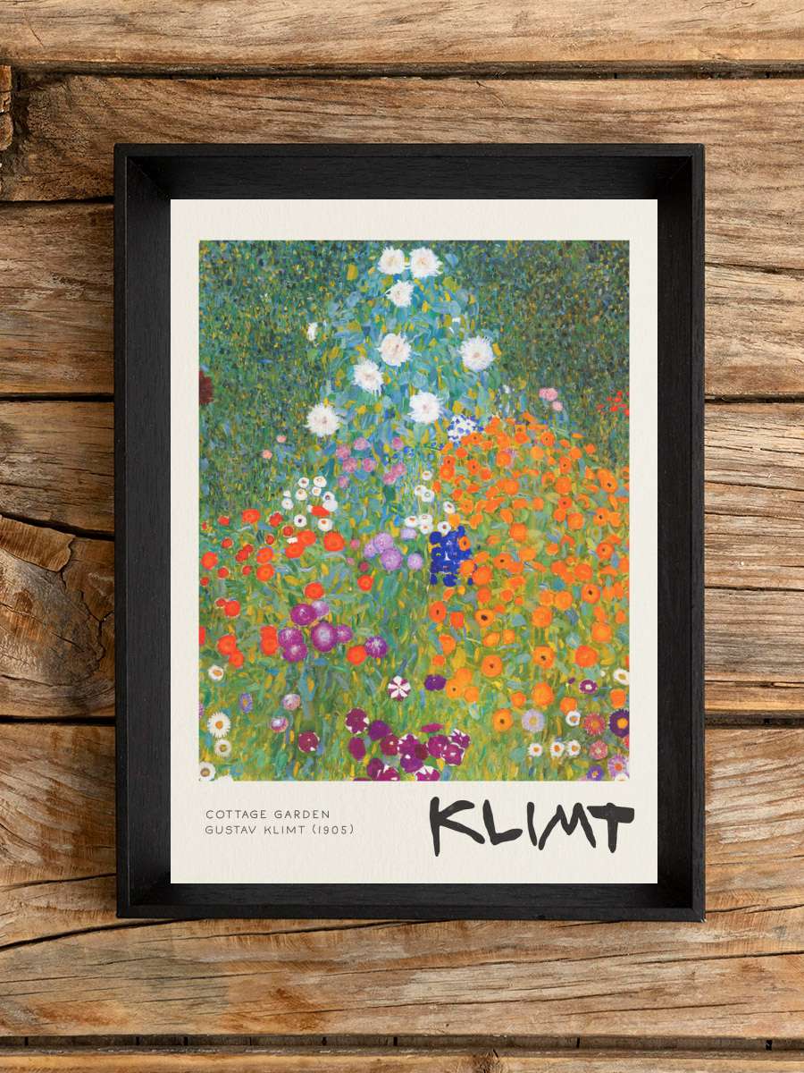 Cottage Garden - Gustav Klimt Sanatsal Modern Tablo Siyah Çerçeveli Poster Modern Duvar Tablo