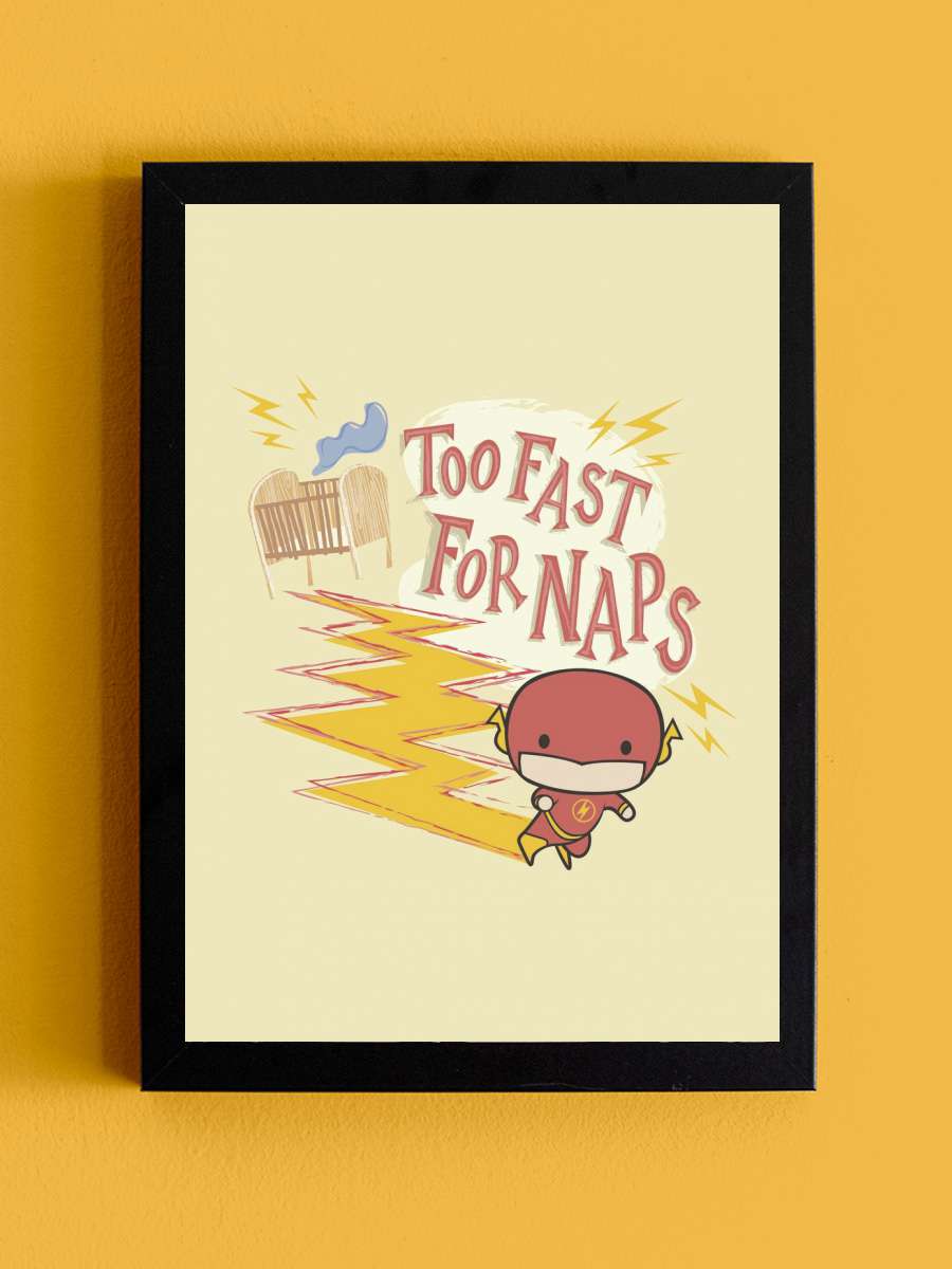 Flash - Chibi Çocuk Odası Tablo Siyah Çerçeveli Poster Çocuk Bebek Odası Duvar Tablo